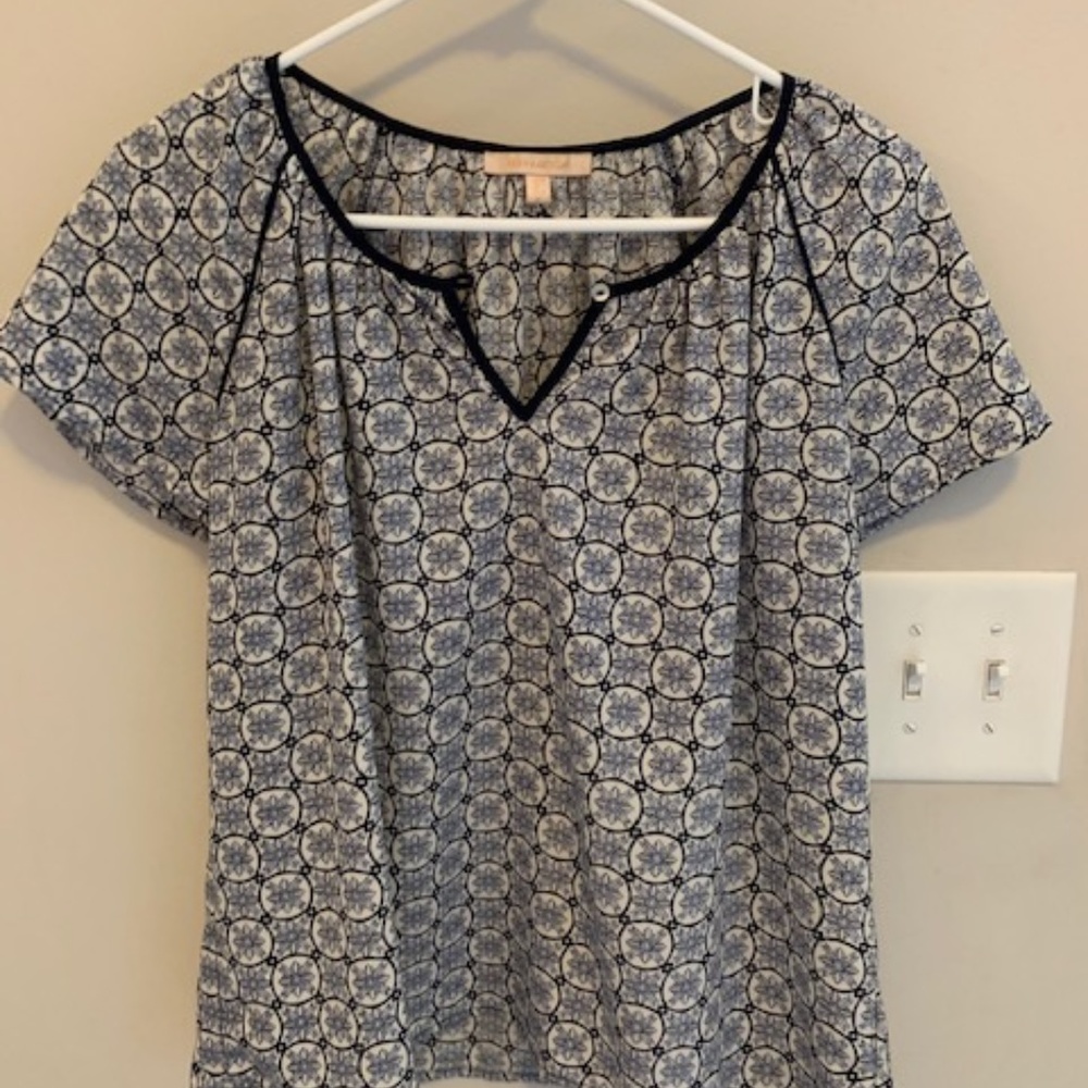 Skies are Blue, Blue and White Blouse